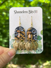 Blue Floral with leaf charms