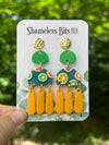 Citrus three tiered dangles with gold stud