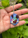 Botanical Shell Necklace (bleeding hearts/dark red calla lilies/ranunculus)