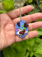 Botanical Shell Necklace (bleeding hearts/dark red calla lilies/ranunculus)