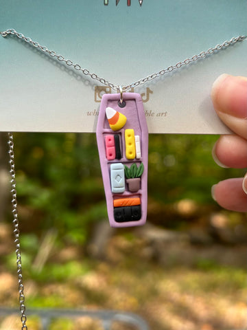 Purple Candy corn Shelf Necklace