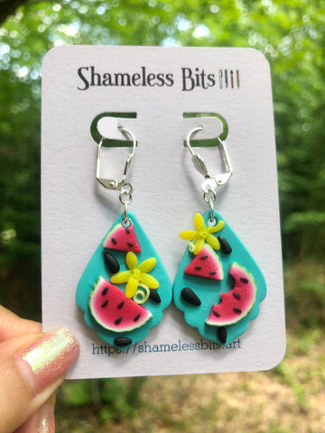 Watermelon Teardrop Dangles