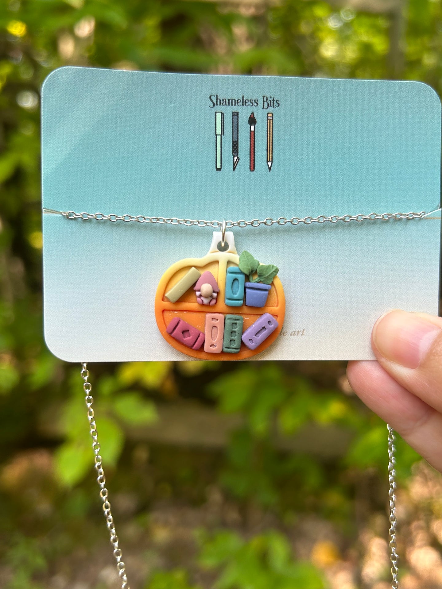 Pumpkin Bookshelf Necklace