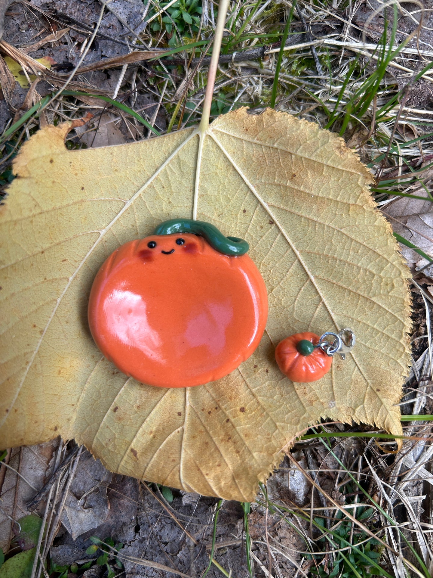 Pumpkin Worry Stone and Keychain