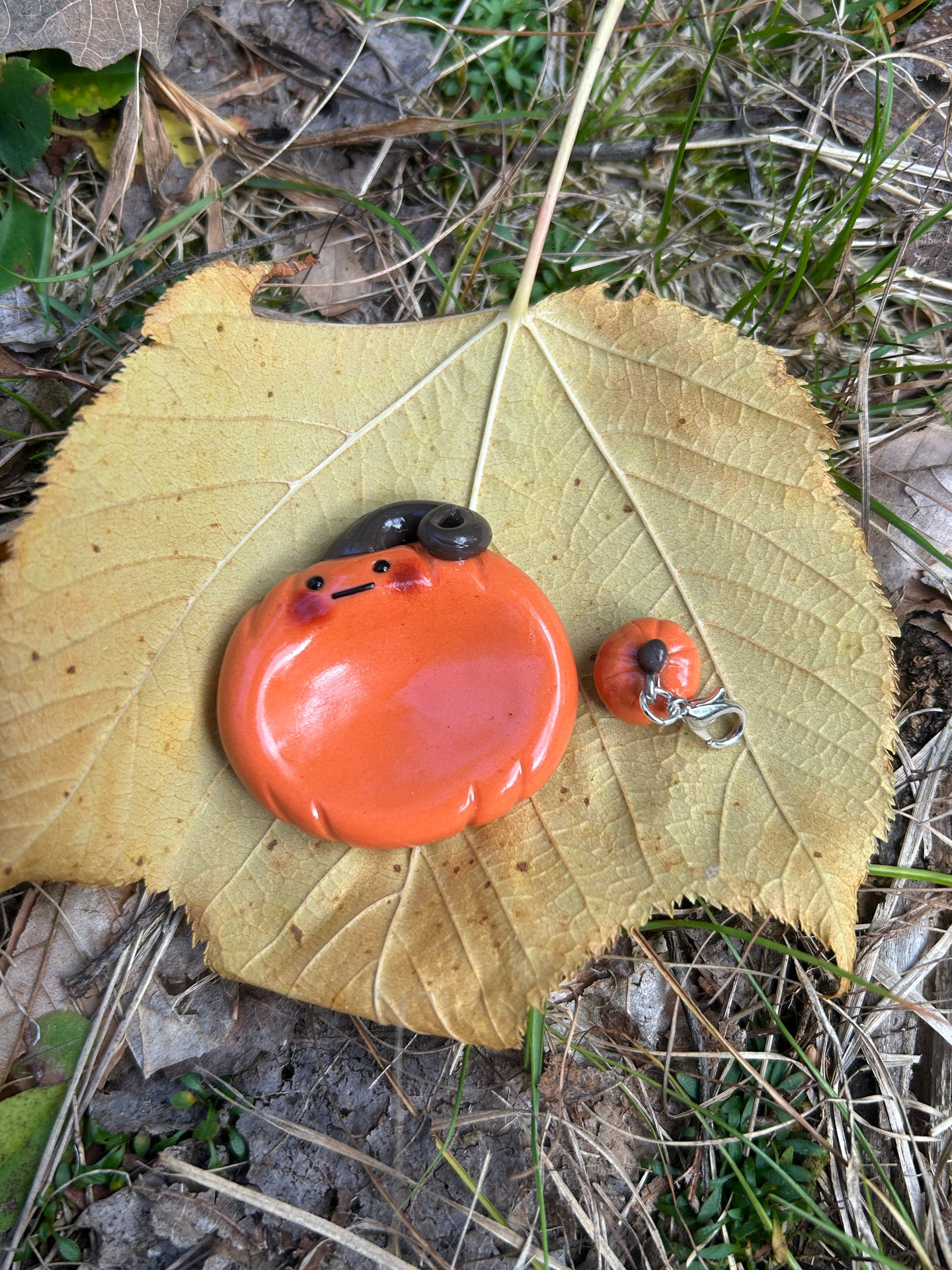 Pumpkin Worry Stone and Keychain