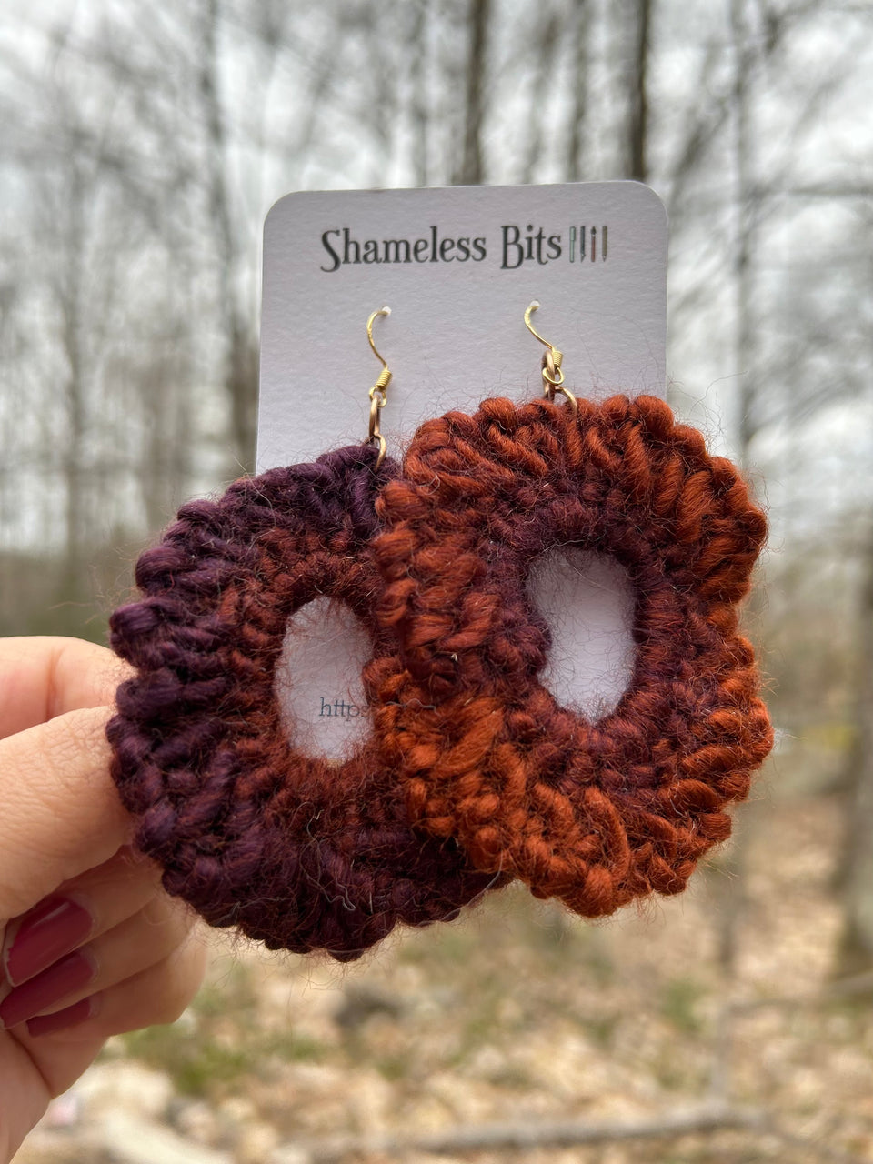 Brown Ombre Crochet Earrings